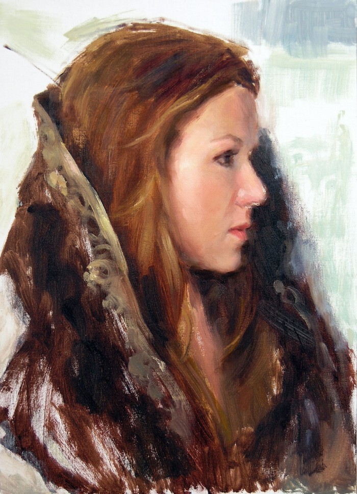 NICOLE (study), 9 x 12.5 inches, oil on linen on board, private collection