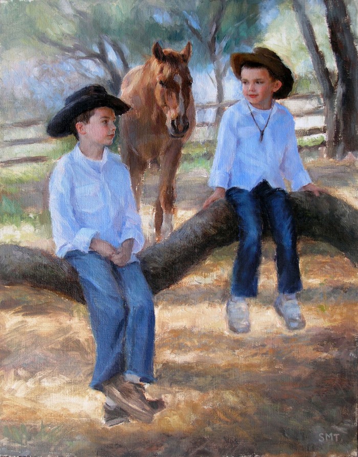 JAKE & SAM, 14 x 18 inches, oil on linen on birch, commission, private collection